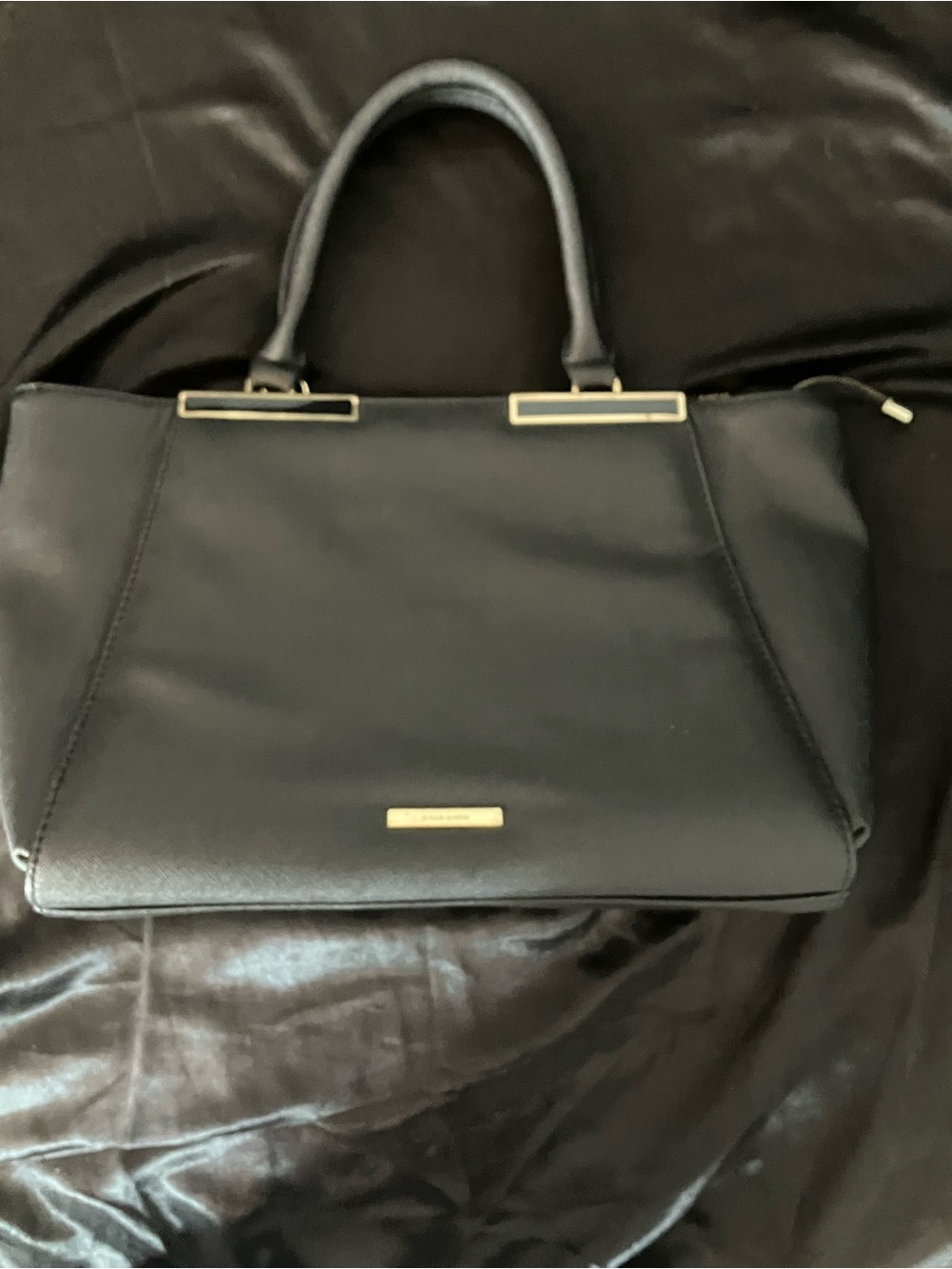Black Structured Women's Top-Handle Bag